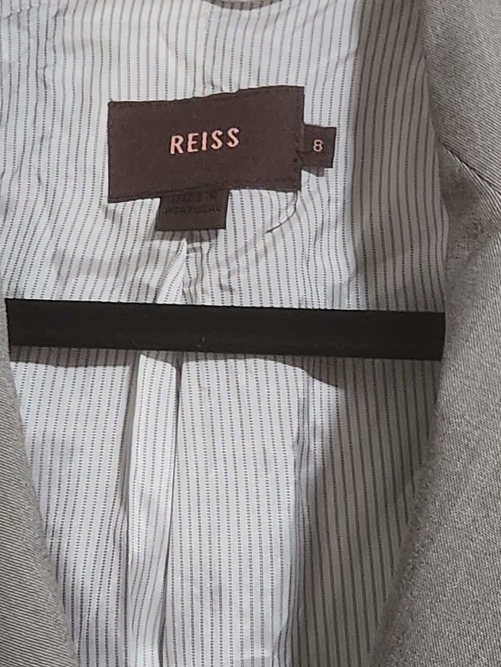 REISS Gray Tailored Single Button Blazer Suit Jacket NWOT Sz 8 - Picture 2 of 3